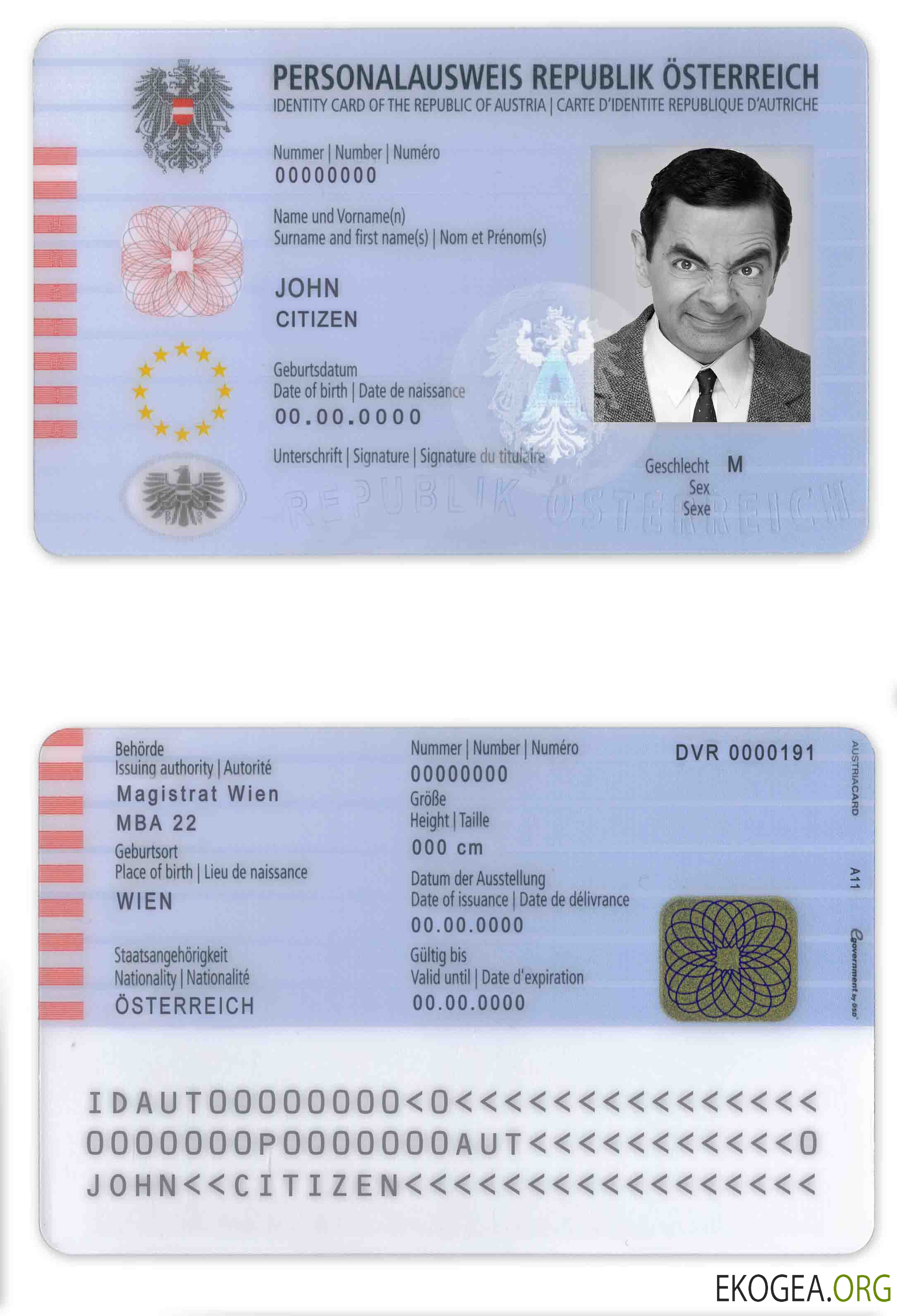 Carte d'identité Autriche